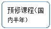 流程图: 可选过程: 预修课程（国内半年）